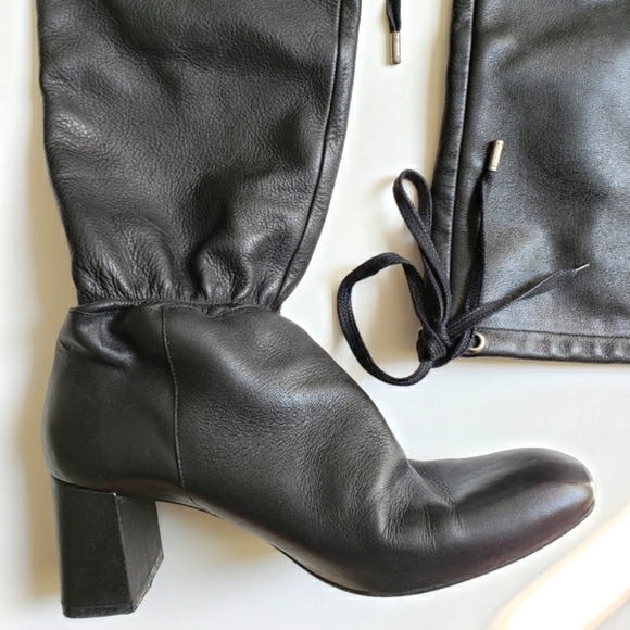 Zara | Slouchy/Over-the-knee Leather Boots - Picture 12 of 13